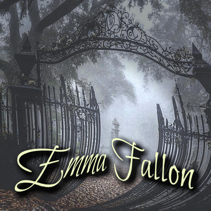The gates of a cemtery with the title Emma Fallon
