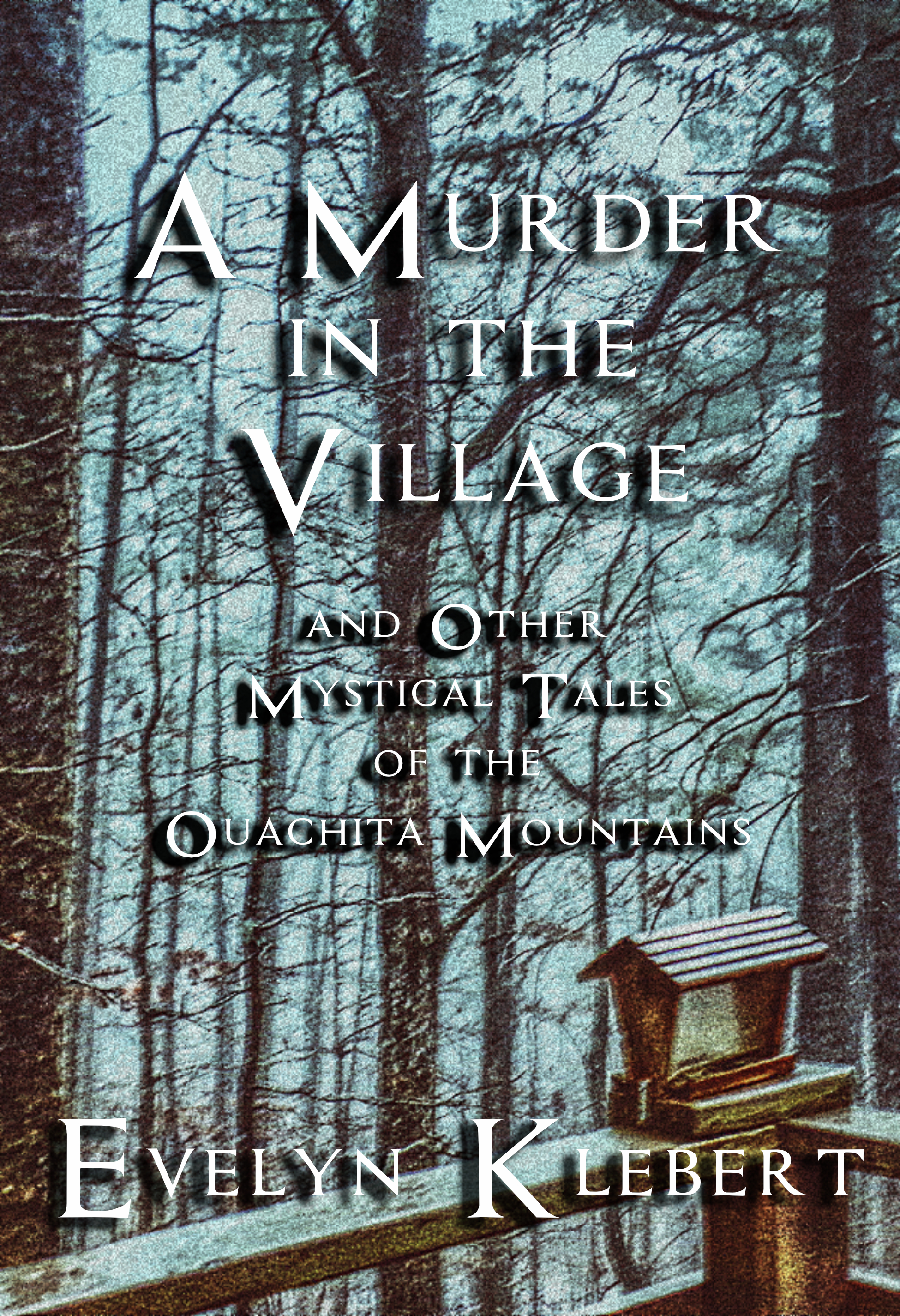 Woods scene with birdhouse and book title